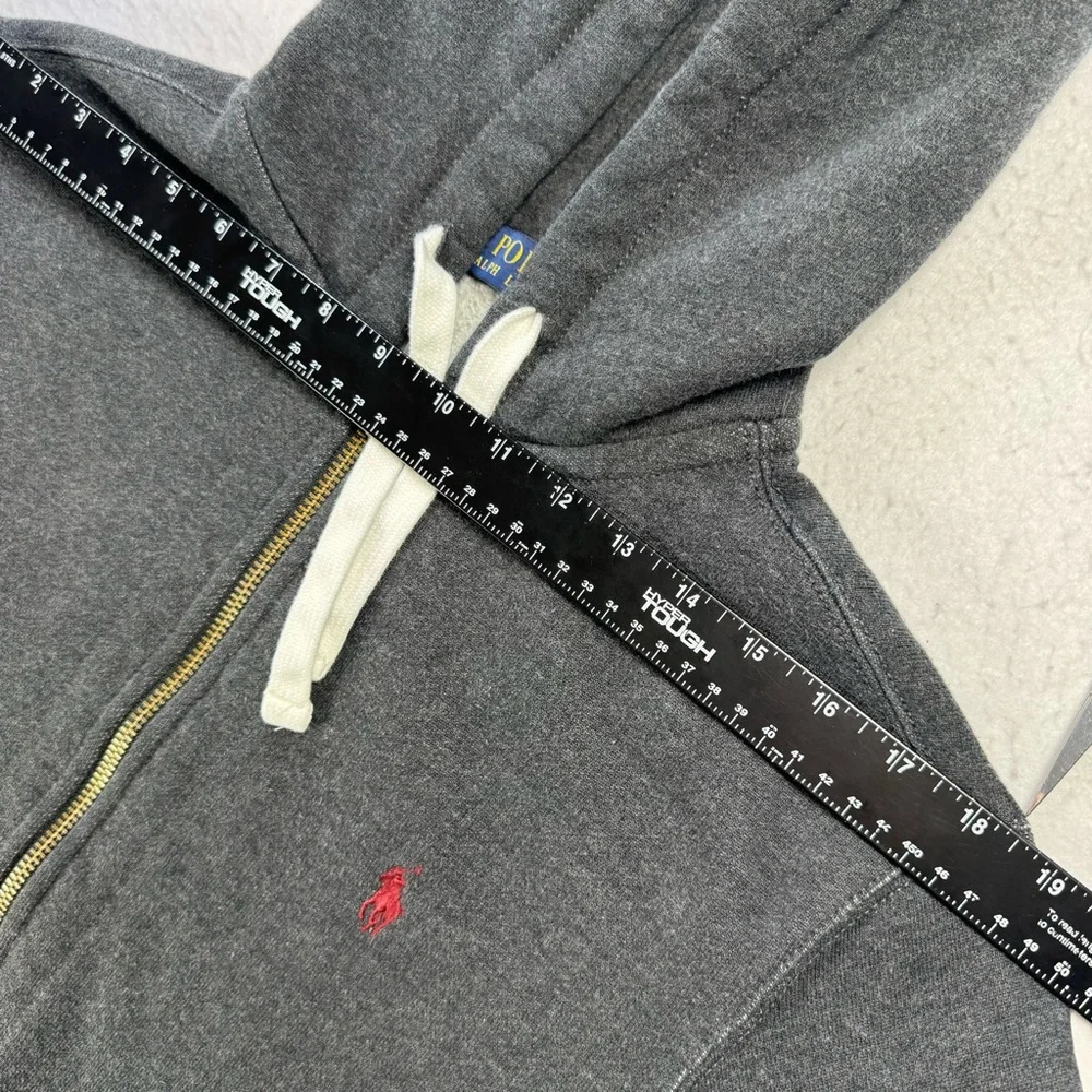 Polo Ralph Lauren Men’s M Charcoal‎ Full‑Zip Hoodie Red Pony